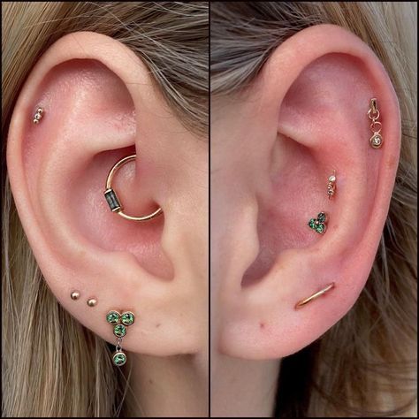 Constellation Piercings, Ear Cuff Piercing, Cool Ear Piercings, Pretty Ear Piercings, Piercing Jewellery, Ear Style, Ear Earrings, Hot Jewelry, Body Piercings