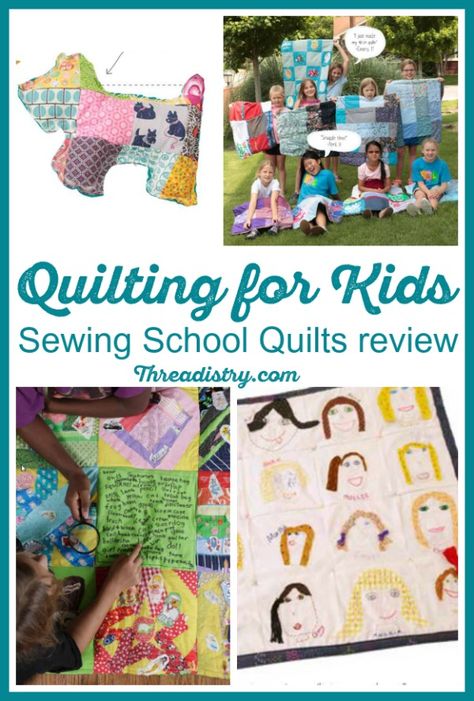 Teach kids to sew quilts and quilted items with Sewing School Quilts. Kids can learn to quilt and have fun too with this cute book. School Quilts Ideas, Learn To Quilt, Advanced Sewing Projects, Quilted Items, Course Ideas, Patchwork Inspiration, Sewing Creations, Kids Quilts, Sewing Courses