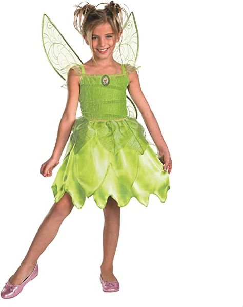 Amazon.com: Disguise Disney Tinker Bell and The Fairy Rescue Classic Girls' Costume, Small/4-6X : Clothing, Shoes & Jewelry Tinkerbell Halloween Costume, Tinkerbell Outfit, Garden Fairy Costume, Bell Costume, Tinkerbell Costume, Tinker Bell Costume, Kids Costumes Girls, Classic Girl, Belle Dress