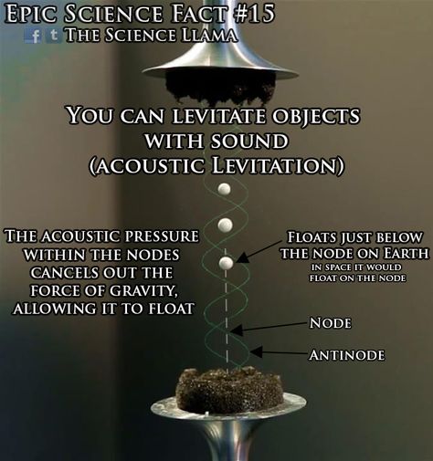 Acoustic Levitation Why would you want to... - Science Llama Acoustic Levitation, Technology Diy, Science Fact, Astronomy Facts, Engineering Science, Science Notebook, Sacred Science, Gcse Math, Mad Science