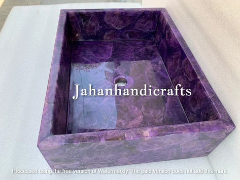 Amethyst Natural Purple Agate Quartz Bathroom Sink, Kitchen Sink Decor, Agate Quartz Hand Wash Sink Quartz Bathroom Sink, Sink Decor Bathroom, Kitchen Sink Decor, Wash Sink, Quartz Bathroom, Unique Sinks, Elegant Shower Curtains, Sink Decor, Sink Sizes