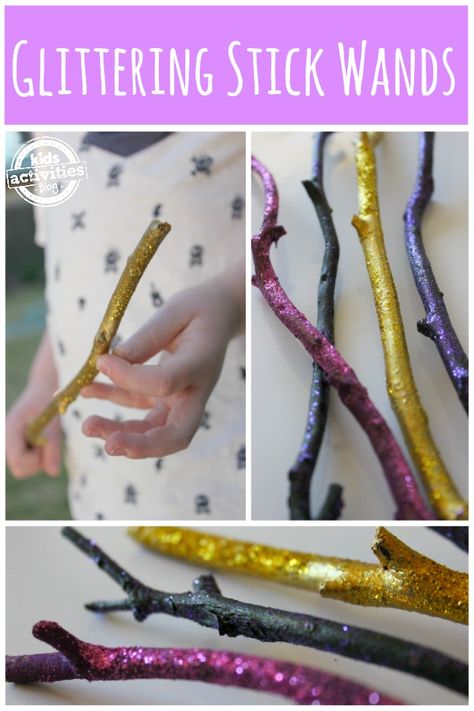 Easy Wizard's Wand Stick Wands, Magical Crafts, Harry Potter Halloween Costumes, Room On The Broom, Wizard Wand, Anniversaire Harry Potter, Harry Potter Halloween, Fairy Birthday Party, Fairy Crafts