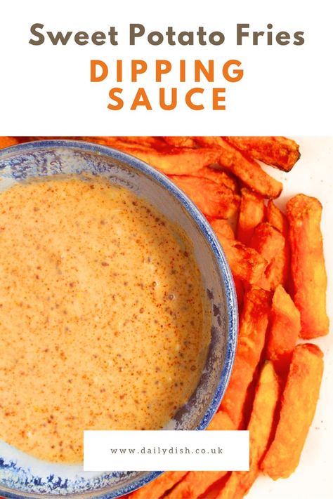 sweet potato fries dipping sauce Sweet Potato Fries And Dip, Cinnamon Dipping Sauce For Sweet Potato Fries, Honey Mustard Dipping Sauce For Sweet Potato Fries, Sweet Potato Fries Sauce Dips, Sweet Potato Fries Dipping Sauce, Sweet Potato Dip, Making Sweet Potato Fries, Tofu Burger, Vegan Fried Chicken