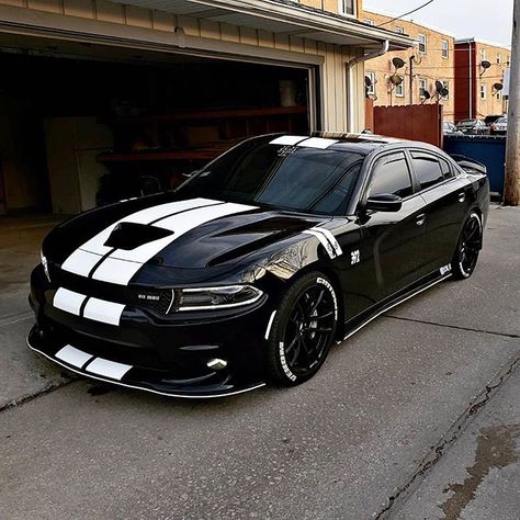 Dodge Charger, Mopar, Dodge, Garage, Stripes, Black And White, Cars, White, Black