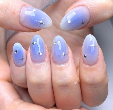 nails, nails idea, nails inspo, gel nails, acrylic nails, nail design, blue nails, nail extension, ombre nails, airbrush nails, simple nails, pastel nails Nail Gelish Design, Periwinkle Nails, Ideas Uñas, Mickey Nails, Polar Codes, Witchy Nails, Pretty Nail Colors, Romantic Nails, Nails Now