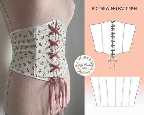 Waist Cincher Corset Belt PDF Sewing Pattern | Etsy Cami Sewing Pattern, Corset Diy, Diy Corset, Cincher Corset, Sewing Pattern Shop, Waist Corset, Waist Cincher Corset, Corset Pattern, Corset Belt