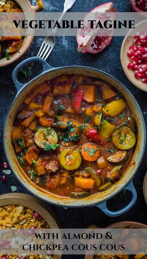 Tajine Recipes Vegetarian, Vegetable Tagine Moroccan, Vegan Tajin Recipes, Moroccan Tagine Recipes Vegetarian, Vegetarian Middle Eastern Dishes, Vegetarian Tagine Recipes, Vegan Tagine Recipes, Middle Eastern Food Vegetarian, Vegan European Recipes