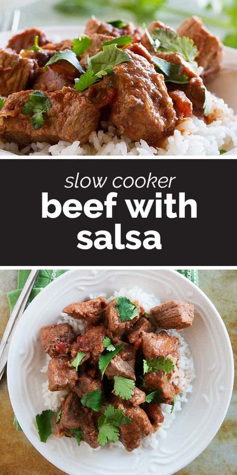 Salsa Beef Crockpot, Salsa Beef, Beef Barbacoa Slow Cooker, Beef Chuck Steaks, Slow Cooker Salsa, Southern Cooking Recipes, Keto Crockpot, Beef Fajitas, Keto Beef