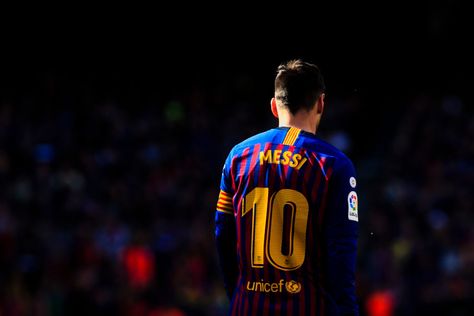 10 Leo Messi of FC Barcelona during the "Derby" of La Liga match between FC Barcelona and RCD Espanyol in Camp Nou Stadium in Barcelona 30 of March of 2019, Spain. (Photo by Xavier Bonilla/NurPhoto via Getty Images) Manchester United Goal, Fc Barca, Camp Nou Stadium, Rcd Espanyol, Lio Messi, Cartoon Profile, Messi 10, Camp Nou, Leo Messi