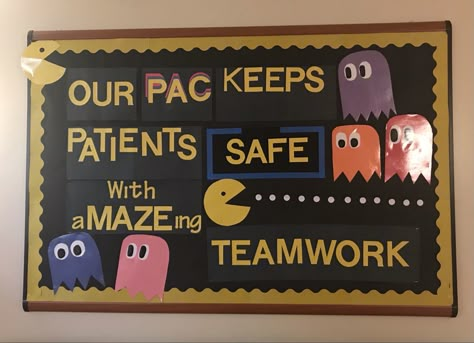 Working Together Bulletin Board Ideas, Fall Nurses Station Decor, Respiratory Bulletin Board Ideas, Surgery Bulletin Board Ideas, Pct Week Ideas, Hospital Employee Bulletin Board Ideas, Bulletin Board Ideas For Healthcare, Meet Our Staff Bulletin Board Ideas Hospital, Patient Safety Bulletin Board Ideas