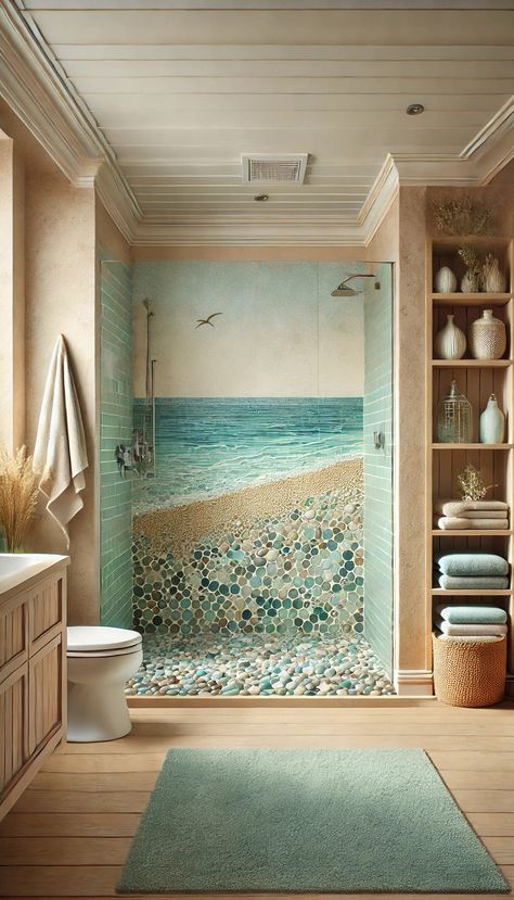 25 Innovative Dream Bathroom Ideas for a Serene Retreat 36 Bathroom Ideas Ocean Theme, Ocean Bathroom Theme, Dream Bathroom Ideas, Ocean Theme Bathroom, Coastal Bathroom Ideas, Sea Bathroom, Ocean Bathroom, Cottage Bathroom Ideas, Cape Dutch