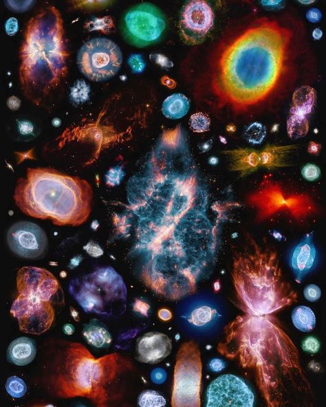 ©️ NASA compiled by Judy Schmidt #space #nasa #astronomy #telescope #hubble Planetary Nebula, Eagle Nebula, Telescope Images, Nebulas, Hubble Telescope, Orion Nebula, Hubble Space, Hubble Space Telescope, Galaxy Art