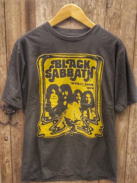 Black Sabbath T Shirt, Types Of Cotton Fabric, Vintage Band Shirts, Rock And Roll History, Vintage Band T Shirts, Shirt Wrinkles, Shirt Inspiration, Merch Design, Black Sabbath