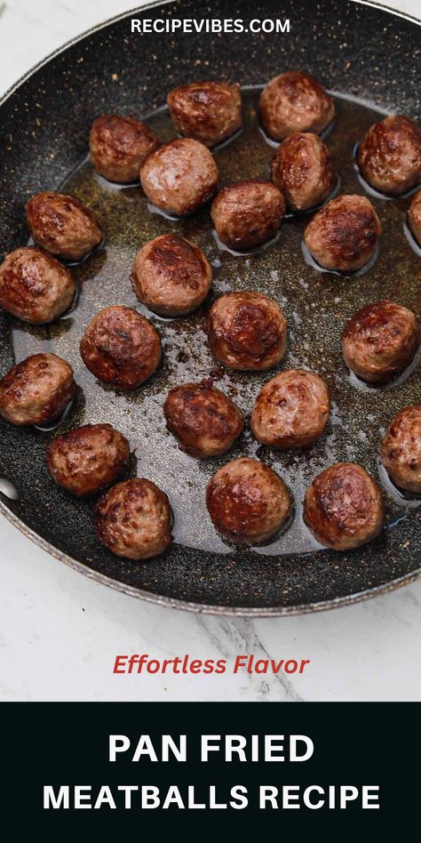 Uncover the simplicity of our Pan-Fried Meatballs: juicy, flavorful, and ready in under 15 minutes! Perfect on their own or paired with sides, these meatballs promise a taste sensation that's sure to delight. Let's dive into the art of frying meatballs together! 🍽️🔥 Boiled Meatballs Recipes, Fried Meatball Recipes, Pan Fried Meatloaf, Meatballs Without Breadcrumbs Easy, How To Cook Meatballs On The Stove, Pan Fried Meatballs, Easy Meatball Recipes Without Breadcrumbs, Meatballs Stovetop, Meatball Recipes Without Bread Crumbs