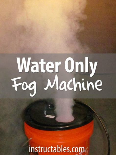 No dry ice or fog juice necessary. Just water! #party How To Make Fog With Dry Ice, Homemade Fog Machine, Halloween Dry Ice Ideas, Diy Fog Juice, Homemade Fog Machine Juice, Dry Ice Fog Machine, Fog Machine Party, Fog Machine Photography, Halloween Fog Machine Ideas