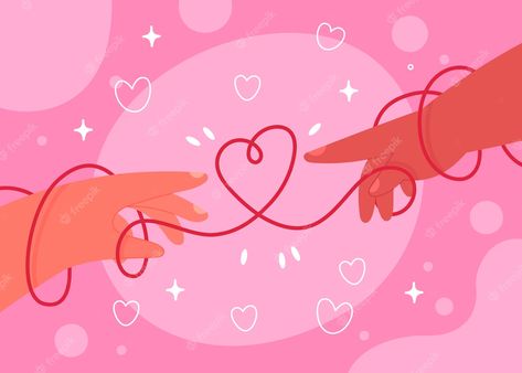 Thread Illustration, Pink Widget, Illustrator Design, Graduation Project, Red Thread, Valentine Card, Vector Hand, Hand Illustration, Art Logo