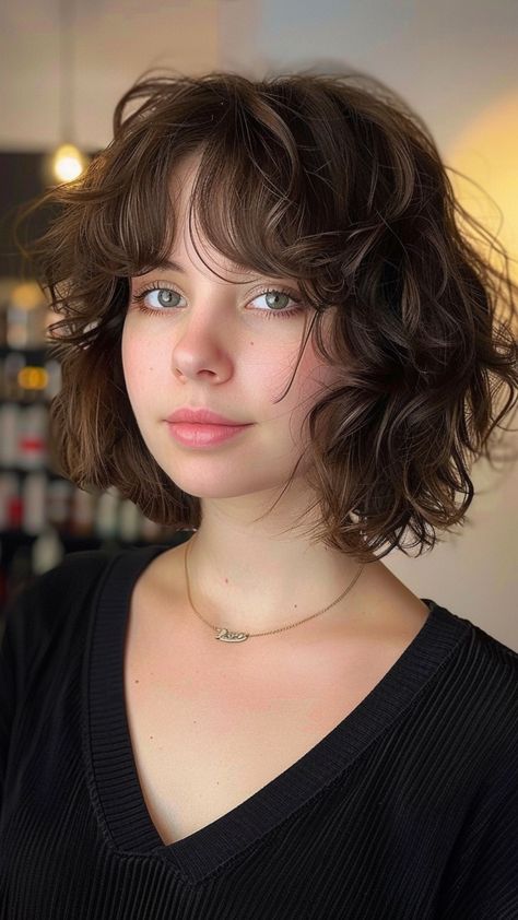 Short Layered Haircuts For Curly Hair, Short Layered Hair Curly, Curly Layered Hair Short, Layered Cut Short Hair, Short Layered Haircuts Wavy Hair, Short Curly Hair With Bangs Hairstyles, Curly Bangs Short Hair, Layered Short Curly Hair, 90s Curly Haircut