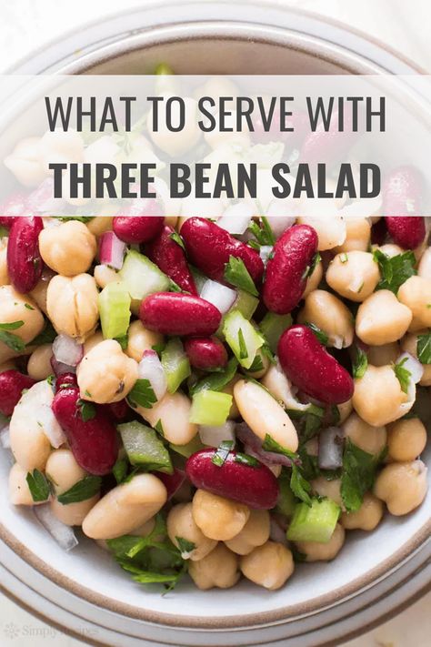 American Picnic, Sweet And Sour Dressing, 3 Bean Salad, Picnic Salad, Bean Salads, Garbanzo Bean, Three Bean Salad, Yummy Salads, Bean Salad Recipes