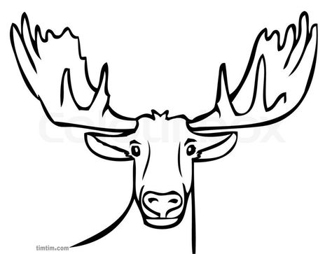 Antler Drawing, Antlers Drawing, Elk Drawing, Moose Tattoo, Moose Head, Trippy Drawings, Moose Antlers, Drawing Heads, Animal Head