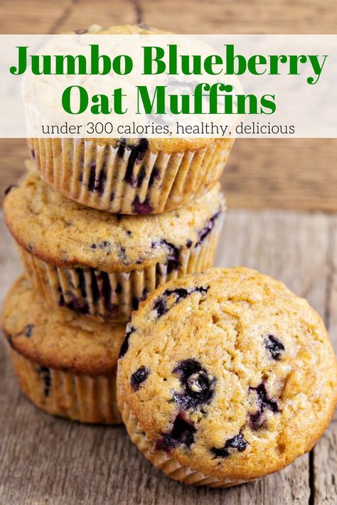 Jumbo Blueberry Oat Muffins are a healthier version of your favorite muffin made with rolled oats, fresh blueberries, and applesauce. #healthyrecipes #slenderkitchen #breakfast #holiday #kidfriendly #makeahead Jumbo Oatmeal Muffins, Jumbo Muffin Recipes Healthy, Healthy Jumbo Muffins, Applesauce Breakfast, Ww Oatmeal, Health Blueberry Oatmeal Muffins, Yogurt Oat Blueberry Muffins, Blueberry Oat Greek Yogurt Muffins, Oatmeal Blueberry Muffins Healthy