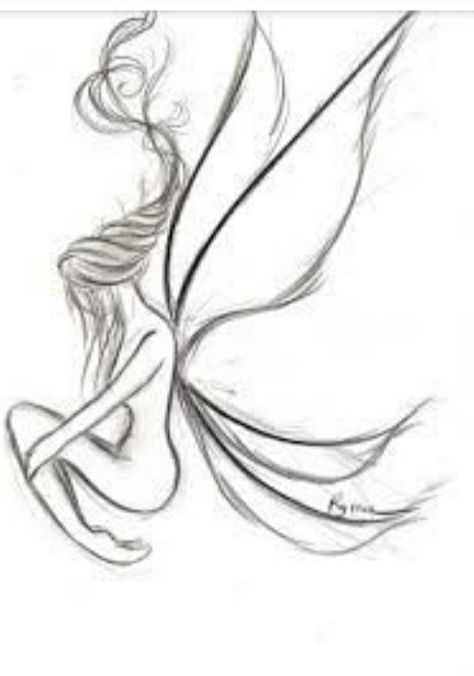 Fairy Sketch, Elf Drawings, Heron Art, Fairy Tattoo Designs, Fairy Drawings, Fairy Tattoo, Art Drawings Sketches Pencil, Pencil Art Drawings, Fairy Art