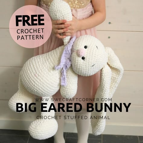 FREE crochet pattern – Baby lovey, Pig | Swecraftcorner Crochet Rabbit Free Pattern, Crazy Patterns, Crochet Teddy Bear Pattern, Crochet Bunny Pattern, Easter Crochet Patterns, Crochet Rabbit, Crochet Animals Free Patterns, Crochet Teddy Bear, Crochet Teddy