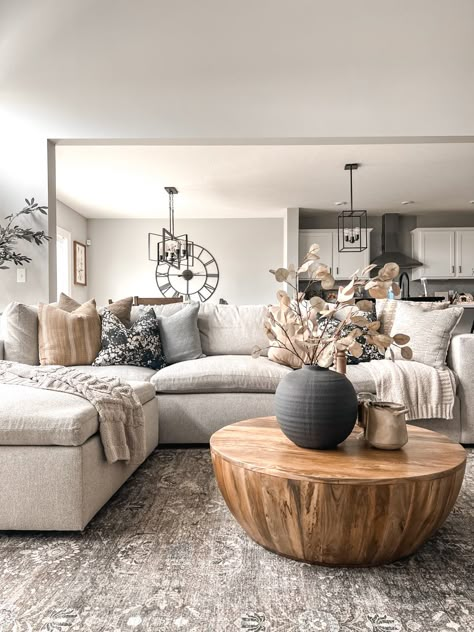 Vase Styling, Gray Sectional Living Room, Living Room 2024, Grey Couch Living Room, Grey Couch, Grey Sectional, Couch Living Room, Sofa Sectional, Neutral Living Room