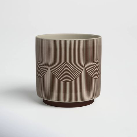 Joss & Main Annarah Ceramic Pot Planter | Wayfair Art Deco Planter Pot, Landscape Planters, Large Ceramic Planters Flower, Unique Ceramics Pots & Planters, Haeger Pottery Planters, Textured Vase Brown, Contemporary Planters, Outdoor Pots, Modern Planters