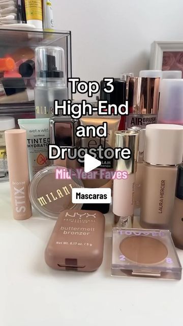 Jessica | Makeup, Skincare & Life on Instagram: "Top 3 - High-End and Drugstore Mid-Year Faves - MASCARAS #top3 #mascaras #favoritemascaras #makeupilove #makeupfavorites @tower28beauty @irisandromeo @benefitcanada @lorealparis @essencemakeup" Best Drugstore Mascara, Drugstore Mascara, Favorite Makeup Products, New Makeup, Drugstore Makeup, August 9, Laura Mercier, Makeup Skincare, Bronzer