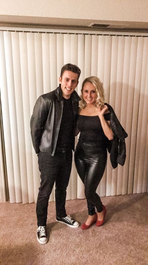 20+ Easy DIY Movie Couple Costume Ideas for Halloween – My Best Self Movie Couple Costume, Sandy And Danny Grease, Danny And Sandy Costumes, Grease Couple Costumes, Grease Halloween Costume, Sandy Grease Costume, Grease Halloween Costumes, Danny And Sandy, Movie Couples Costumes