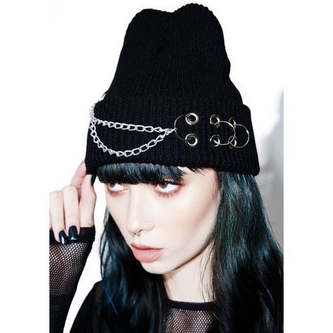 Piercing Screamz Beanie ($12) ❤ liked on Polyvore featuring accessories, hats, knit cap beanie, beanie cap hat, beanie cap, knit hat and knit beanie caps Kawaii Purse, Hats Beanie, Date Night Fashion, Goth Glam, Hat Knit, Thrift Flip, Vanessa Mooney, Shop Accessories, Beanie Cap