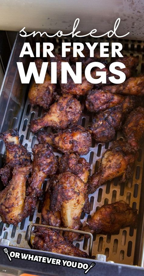 Smoked Chicken Wings Pellet Grill, Keto Wings, Chicken Wings In Air Fryer, Indoor Smoker, Air Fryer Recipes Chicken Wings, Traeger Cooking, Ninja Grill, Smoker Ideas, Air Fry Chicken Wings