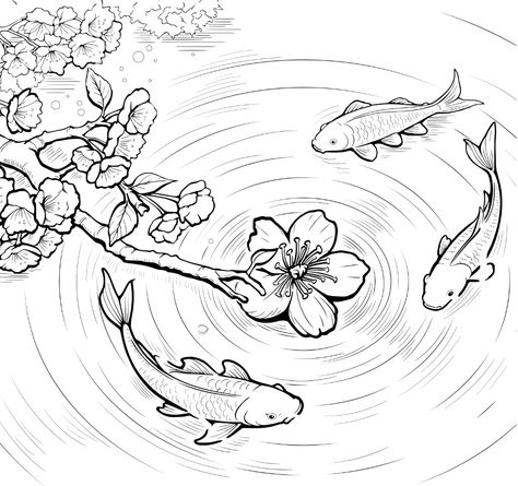 Doodles Ideas, Deer Drawing, Laser Ideas, Koi Pond, Gouache Painting, Colouring Pages, Art Drawings Sketches, Coloring Page, Drawing Sketches