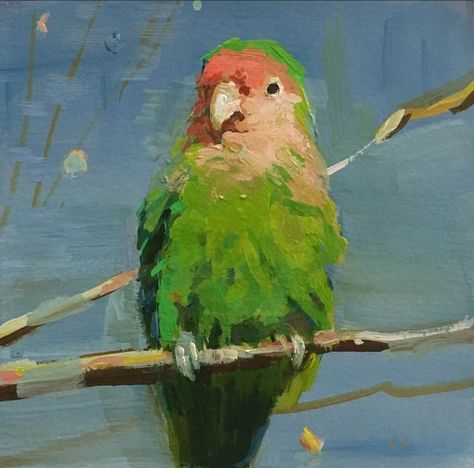 Parrot Oil Painting, Gouache Animal Painting, Parrot Art Painting, Gouache Birds, Bird Gouache, Parrot Doodle, Conure Art, Tutorial Sobre Arte Digital, Parrots Painting