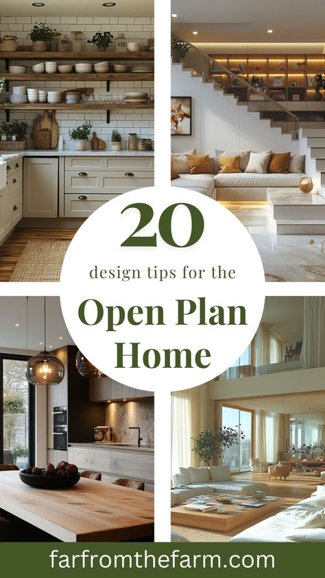 How to Decorate Your Open Plan Home Open Floor Plan Decorating Ideas, Plan Home, Barn Interior, Open Concept Home, Cozy Living Spaces, Open Plan Living, How To Decorate, Floor Plan Design, Open Floor