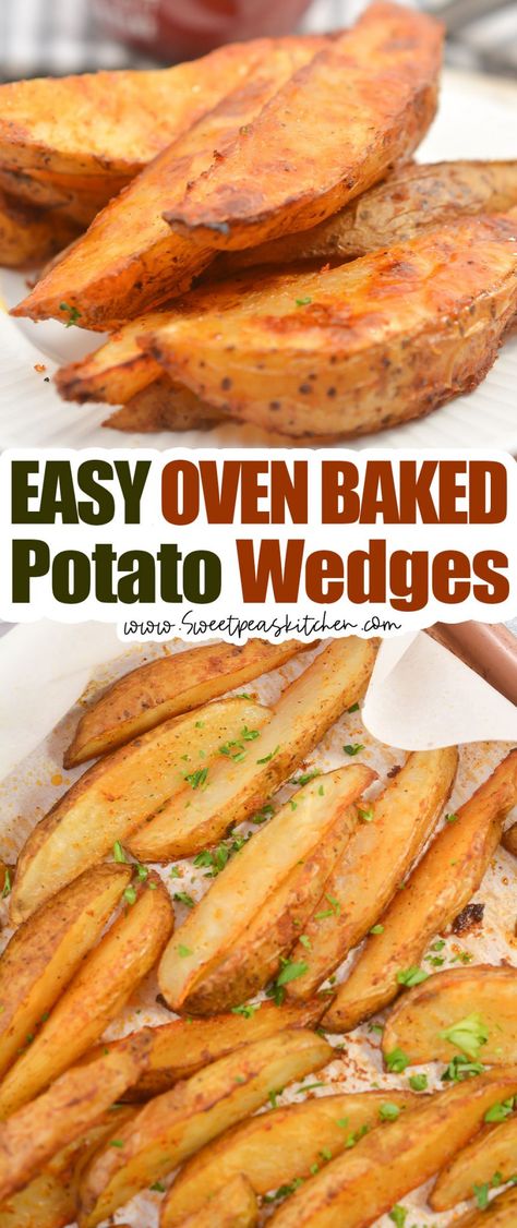 Potato Wedge Fries Oven, Baked Potato Slices In Oven, Baked Potato Wedges In The Oven, Wedge Potatoes, Oven Wedges, Oven Baked Potato Wedges, Baked Potato Wedges Recipe, Potato Oven, Oven Baked Potato