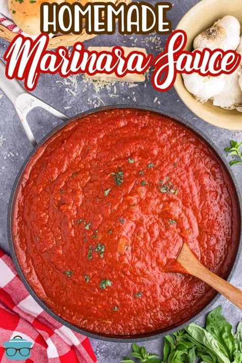 HOMEMADE MARINARA SAUCE - The Country Cook Homemade Turkey Meatballs, Homemade Marinara Sauce, Best Pasta Dishes, Marinara Sauce Recipe, Pasta Sauce Homemade, Homemade Spaghetti Sauce, Marinara Sauce Homemade, Country Cook, The Country Cook