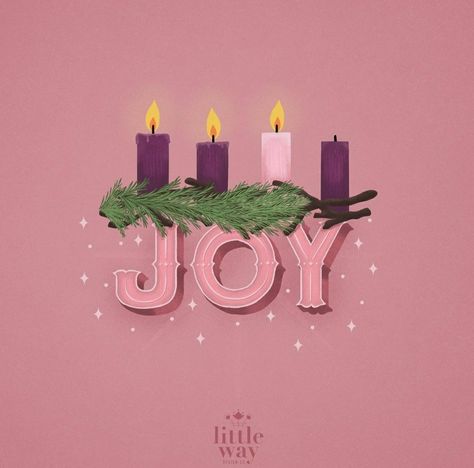 The JOY Candle is lit on the Third Sunday of Advent | December | Winter | littlewaydesignco Third Sunday Of Advent Joy, Advent Prayers Catholic, Advent Images, Third Sunday Of Advent, 2023 Word, Advent Art, Advent Prayers, Joy Candle, Faithful Love