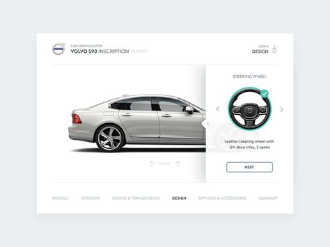 Car Configurator  Volvo S90 Car Infographic, Medical Exhibition, Car Configurator, Car Websites, Learning Inspiration, Ui Design Mobile, Car App, Car Ui, Volvo S90