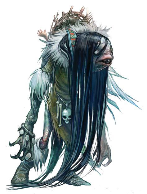 Inuit Mythology, Sea Hag, Sea Creatures Art, Monster Artwork, Fantasy Witch, Forgotten Realms, Dnd Monsters, The Elder Scrolls, Dungeons And Dragons Homebrew