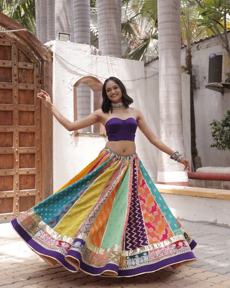 This Navratri, make a statement with our stunning multi-color lightweight Chaniya Choli! Designed to keep you comfortable and stylish throughout the nine days of celebration, this outfit is a must-have for any Garba or Dandiya Raas enthusiast. @rups_boutique #india #wedding #instagood #instagram #instareelsindia #instareels #desi #kinjaldave #bandhani #bandhej #banarasi Dandiya Raas, Navratri Outfits, Garba Outfit, Navratri Chaniya Choli, India Wedding, Chaniya Choli, Desi, Multi Color, India