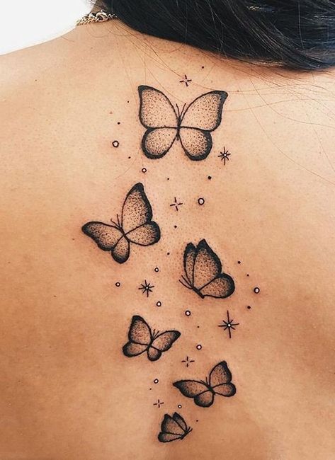 100 Unique Butterfly Tattoo Ideas (Best Butterfly Tattoos) - The Trend Scout Modern Butterfly Tattoo, Butterfly Tattoos For Women Back, Womens Tattoo Ideas Unique Beautiful, Back Tattoo Women Butterfly, Small Butterfly Tattoos For Women, Simple Butterfly Tattoo, Butterfly Tattoo Ideas, Butterfly Tattoo Stencil, Unique Butterfly Tattoos