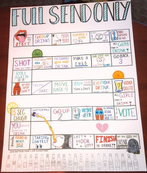 Drinking Board Game Diy, Friend Drinking Games, Drinking Games For Friends, Diy Drinking Game Board, Diy Drinking Games Board, Board Games Drinking, Drink Board Games, Diy Board Game Ideas, Homemade Bored Game Ideas