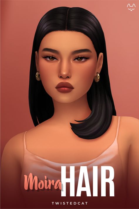 Twisted Cat Sims 4 Cc, Hair Ts4, Womans Hair, Ts4 Hair, Cc Sims4, Mod Hair, Cc Hair, Pelo Sims, Sims 4 Mm Cc