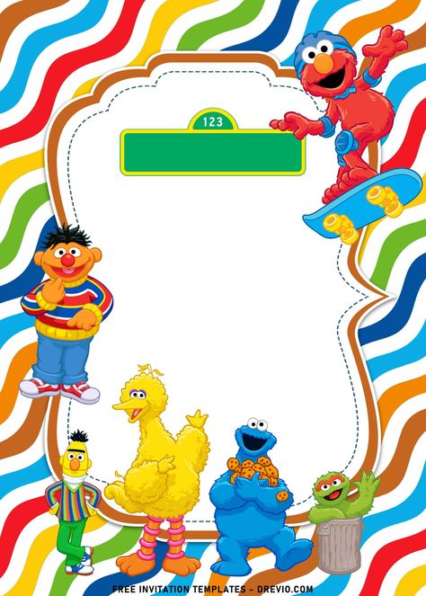 Blank Elmo Birthday Invitations, Sesame Street Birthday Invitations Free, Elmo Birthday Party Invitations, Elmo Party Invitations, Sesame Street Invitations Template Free, Sesame Street Background, Everything Is Gonna Be Okay, Sesame Street Birthday Invitation, Elmo Birthday Party Boy