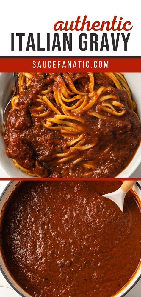 Italian Sauce Recipes Authentic, Italian Gravy Recipe, Italian Sauce Recipes, Italian Gravy, Meat Sauce Recipes, Recipe Italian, Spaghetti Sauce Recipe, Homemade Spaghetti Sauce, Italian Sauce