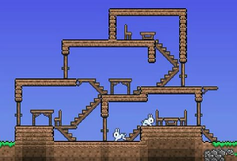 Terraria Beginner House, Easy Terraria House, Terraria Starter House Ideas, Terraria House Ideas Simple Npc, House Ideas Terraria, Terraria Small House Ideas, Easy Terraria Builds, Terraria Tips And Tricks, Terraria Houses Ideas