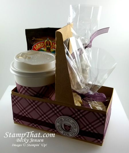 Stampin’ Up! Coffee Carriers – Ready to Gift to Friends Cup Carrier Gift Ideas, Cup Holder Gift Idea, Drink Carrier Gift Ideas, Raffle Ideas, Glam Ideas, Treat Containers, Mini Coffee Cups, Shower Hostess Gifts, Christmas Treats Holders