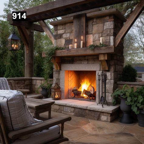 Please do not purchase a Mantel without first filling out the Quote Form and receiving a quote from us. Quote Form: https://form.jotform.com/240524957086059 Elevate your outdoor living space with our Reclaimed Wood Beam Fireplace Mantels for Outdoors, crafted with the same exquisite attention to detail as our indoor mantels but specially treated for outdoor use. Made from high-quality reclaimed pine wood beams, each mantel exudes rustic charm and timeless elegance, bringing warmth and character Backyard Pavilion With Fireplace, Outdoor Chimney Fireplace, Outdoor Fireplace With Tv, Rustic Outdoor Fireplace, Outdoor Brick Fireplace, Stone Outdoor Fireplace, Outdoor Fireplace Decor, Wood Beam Fireplace, Rustic Outdoor Fireplaces