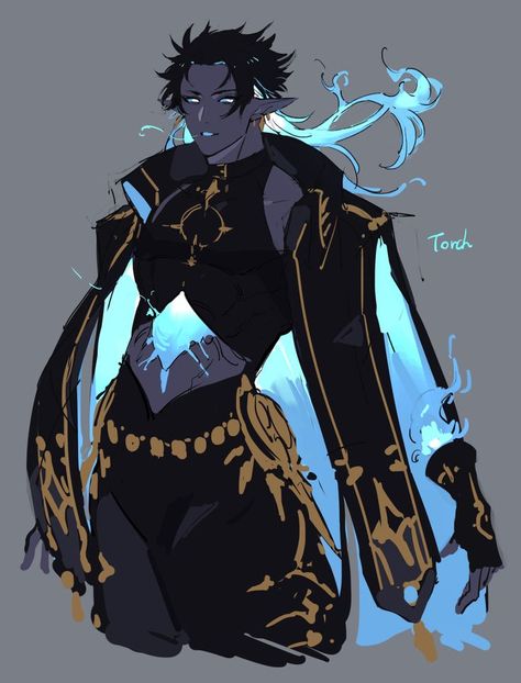 Otherworldly Character Design, God Oc Outfit Ideas, Black And Blue Character Design, Stardust Character Design, Futuristic Clothes Concept Art, Moon Inspired Outfits Male, Wizard Pose Reference Drawing, Leviathan Character Design, Astronomy Character Design